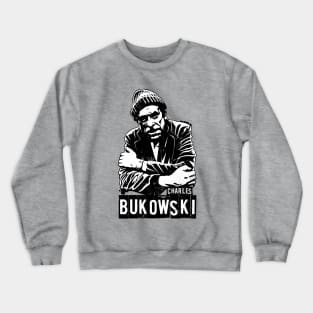 Charles Bukowski Stencil Portrait Crewneck Sweatshirt